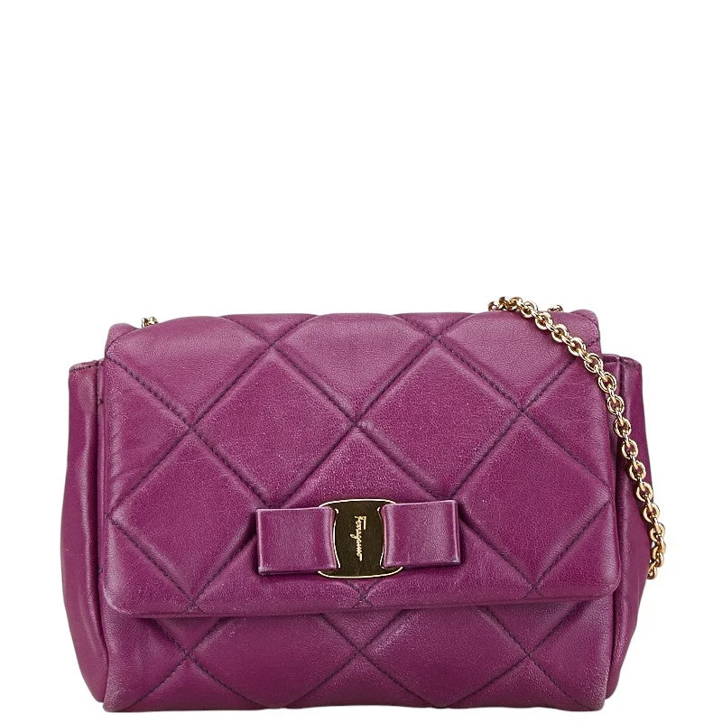 Clearance Event Salvatore Ferragamo Vara Ribbon Quilted Leather Chain Shoulder Bag Classic And Modern Handbags Now More Affordable