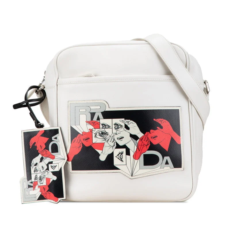 Fashion Forward, Function First Prada Comic Print Leather Shoulder Bag Fashionable Bags With Special Seasonal Offers
