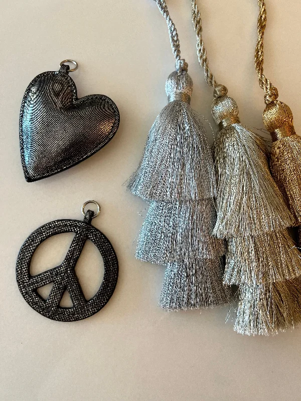 Bags For Urban And Trendy Looks Set of Koala Charms- Silver Gunmetal Heart and Peace Sign Your Perfect Bag At The Perfect Price