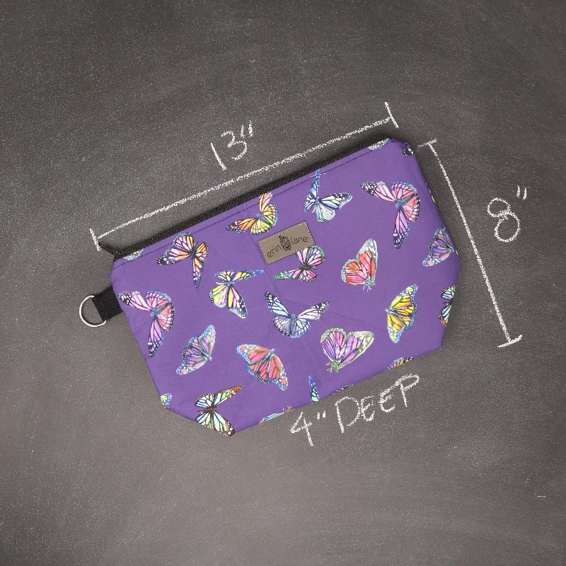 Seasonal Clearance Bags For Summer Medium Zip Top Project Bag in Kaleidoscope of Butterflies Trendy Handbags, Limited-Time Sale