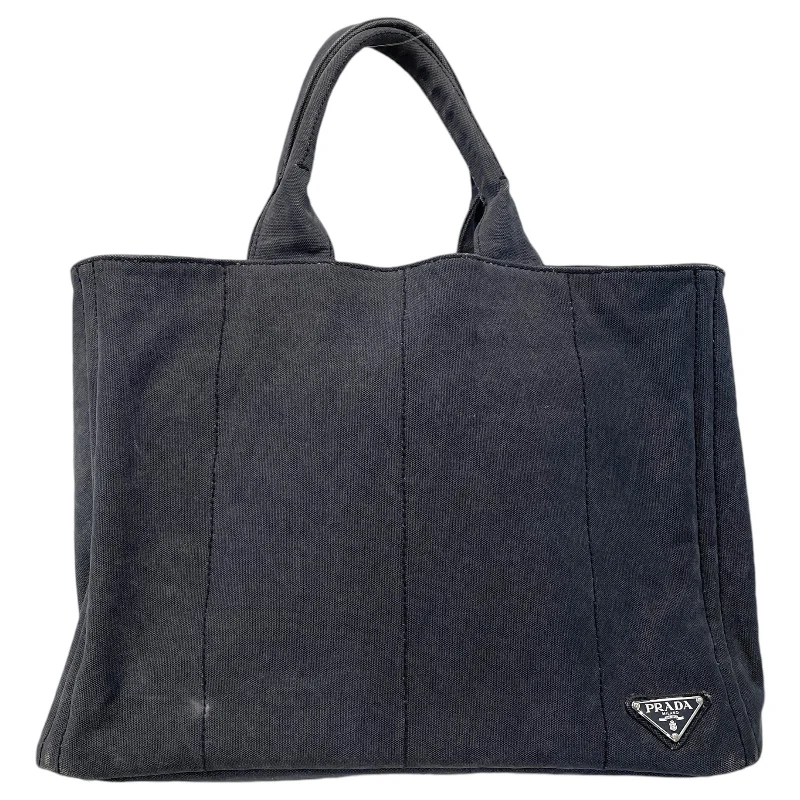 PRADA/Tote Bag/OS/Cotton/GRY/Triangle Logo Stylish Totes, Special Discounts