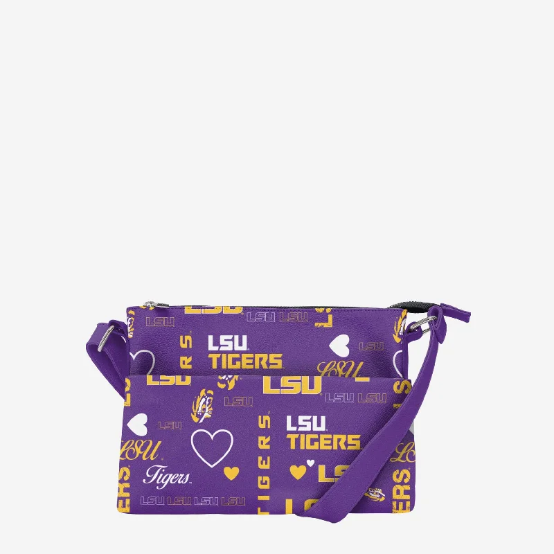 LSU Tigers Logo Love Crossbody Purse