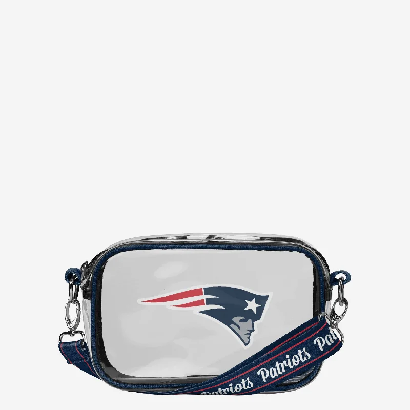 New England Patriots Team Stripe Clear Crossbody Bag