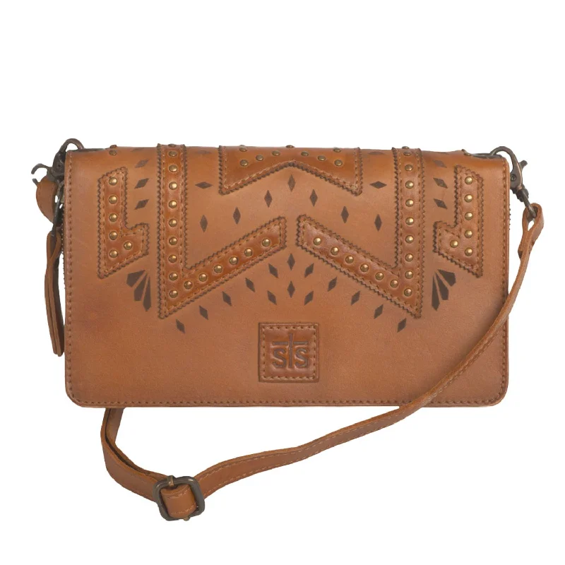 STS Ranchwear Womens Wayfarer Evie Veg-Tan Leather Clutch Bag Affordable Elegance With High-Quality Bags