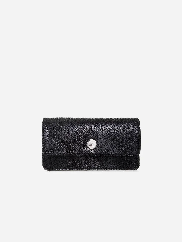 Sara Vegan Leather Chain Wallet Purse | Black Everyday Bags, Budget-Friendly