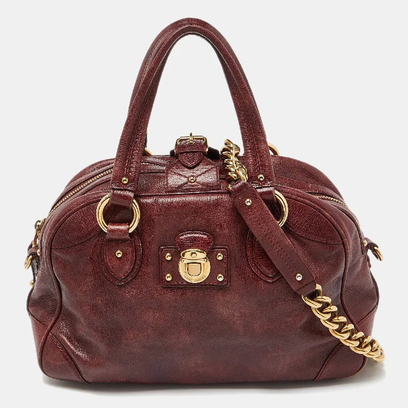 Marc Jacobs Burgundy Leather Satchel The Ultimate Sale On Must-Have Handbags