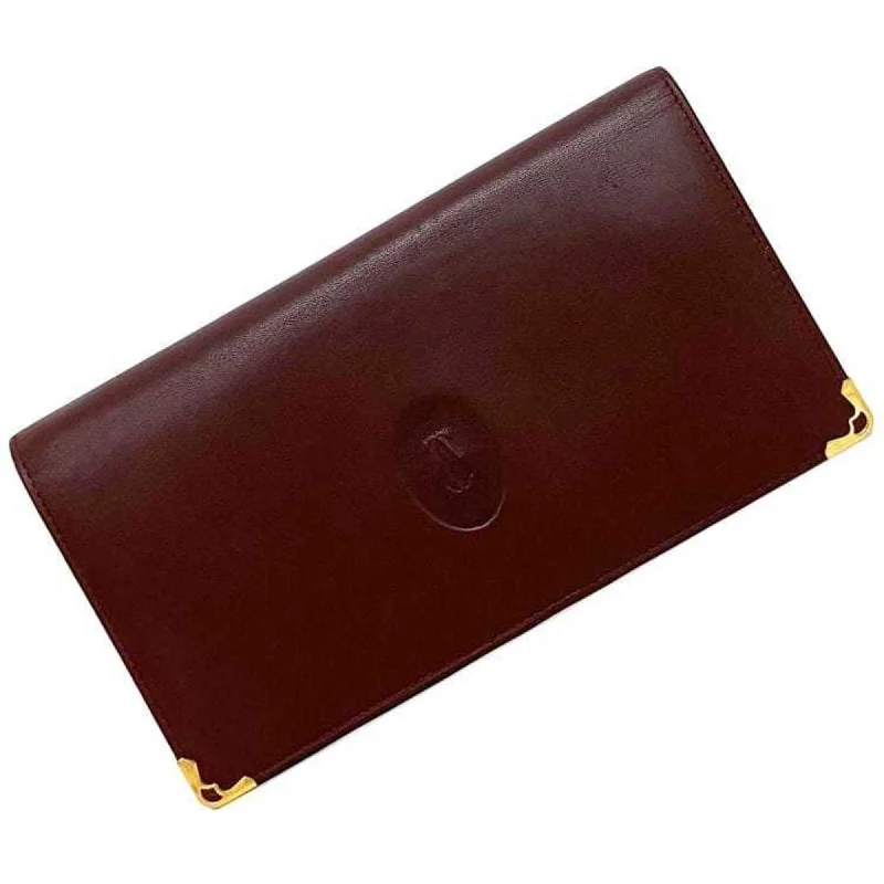 Cartier Must De Cartier  Leather Wallet  (Pre-Owned) Elegant Purses At Clearance Prices