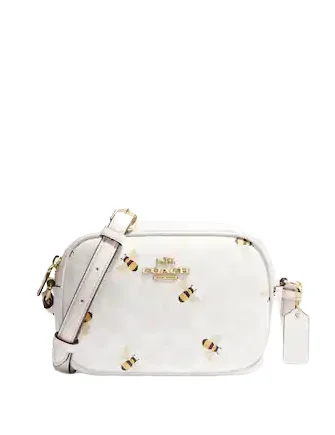 Luxury Fashion Coach Mini Jamie Camera Bag In Signature Canvas With Bee Print Grab Your Favorite Handbags At Discounted Prices