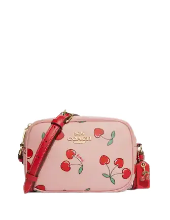 Bold Fashion Sales Coach Mini Jamie Camera Bag With Heart Cherry Print Stylish Totes, Special Discounts