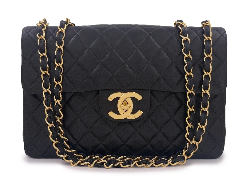 Chanel 1994 Vintage Black Maxi "Jumbo XL" Classic Flap Bag 24k GHW Affordable Elegance, Grab Yours Now Chanel 1994 Vintage Black Maxi "Jumbo XL" Classic Flap Bag 24k GHW Affordable Elegance, Grab Yours Now