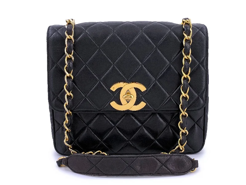 Chanel Vintage 1995 Black Oversized CC Square Crossbody Flap Bag 24k GHW Premium Bags At Special Prices Chanel Vintage 1995 Black Oversized CC Square Crossbody Flap Bag 24k GHW Premium Bags At Special Prices