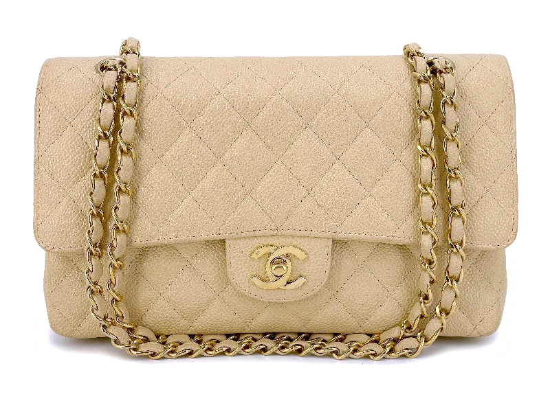 Chanel 2003 Vintage Light Beige Caviar Medium Classic Double Flap Bag 24k GHW Best Bag Sale Of The Season Chanel 2003 Vintage Light Beige Caviar Medium Classic Double Flap Bag 24k GHW Best Bag Sale Of The Season