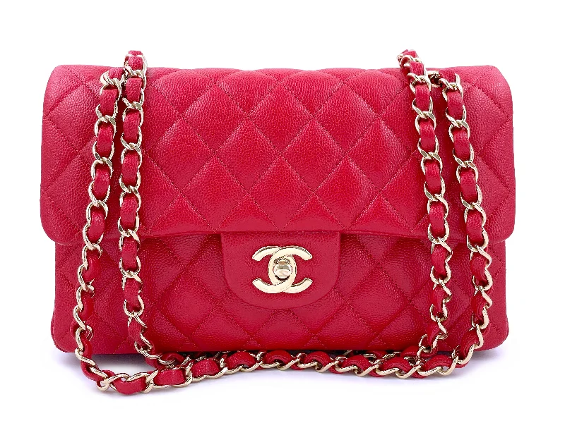 Pristine Chanel 19B Red Caviar Small Classic Double Flap Bag GHW Premium Bags, Special Prices Pristine Chanel 19B Red Caviar Small Classic Double Flap Bag GHW Premium Bags, Special Prices