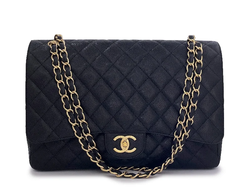 Chanel Black Caviar Maxi Flap Bag Classic Double GHW Limited-Stock Bag Clearance – Grab Your Favorite Now